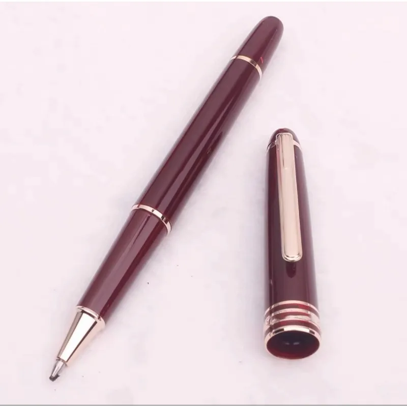 Luxury Taipan Imported Resin Black Rollerball Pen with Silver Clip F 0.5mm Refill Writing Fountain Pen Office Back To School