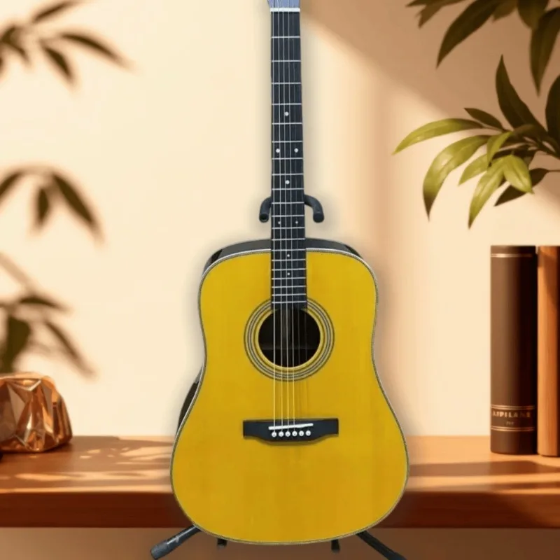 Hot Sales 41 Inch HD28 Acoustic Guitar Natural Yellow Glossy Finish Folk Guitar for Beginner Intermediate Player Unisex