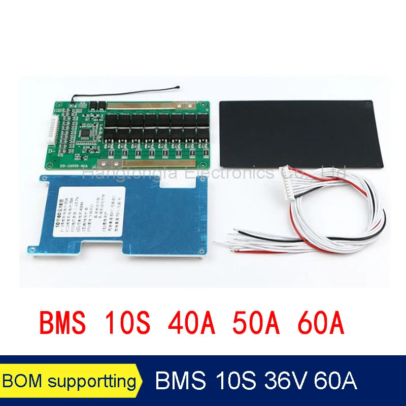 Balance BMS 10S 36V 40A 50A 60A Lithium 18650 Battery Pack Charge Board Equalizer z ochroną temperatury NTC dla Ebike/Escooter