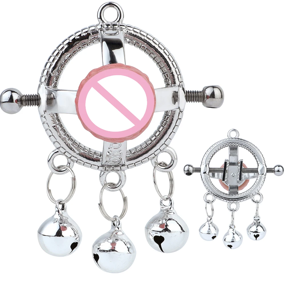 QKKQ Stainless Steel Nipples Clamp With Realistic Silicone Nipple Teat Teasing Sexy Tools Breast Massager For Women Erotic Games