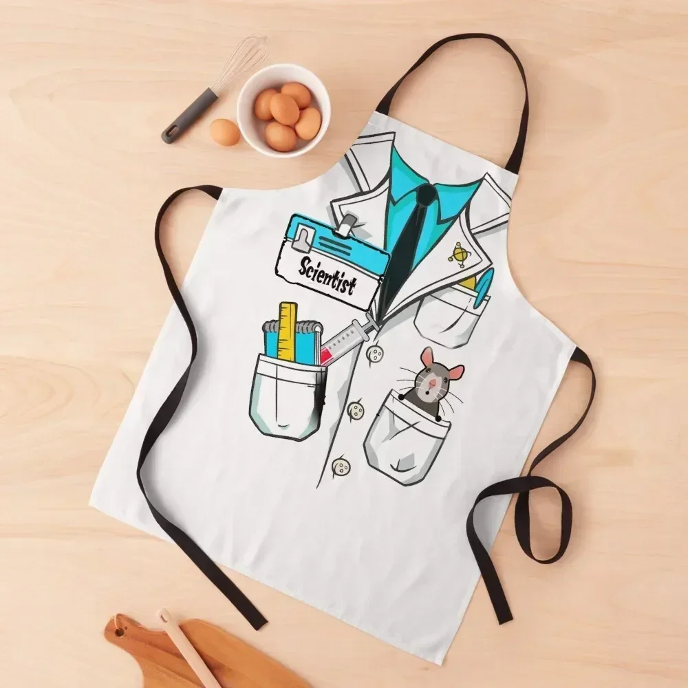 

Funny Scientist Lab Coat Design Apron Women's Dresses Kitchen Handle For Women Household Items Kitchen kitchen and home Apron