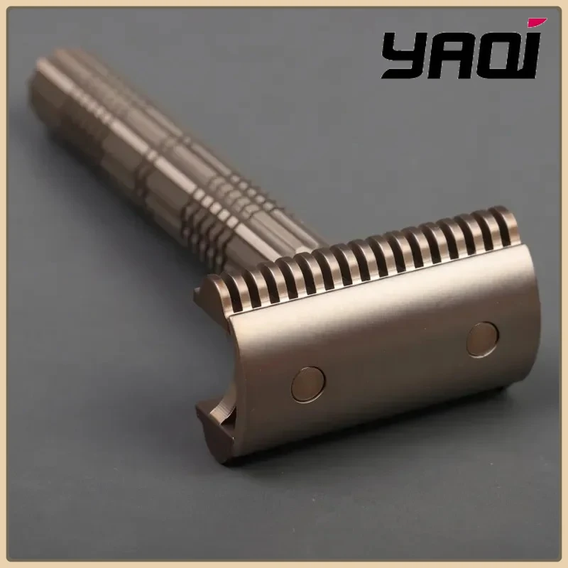 

YAQI Adjustable 316 Stainless Steel Baseplate Heavyweight Safety Razor Vintage color 91MM Length Handle Shaving Razor For Male