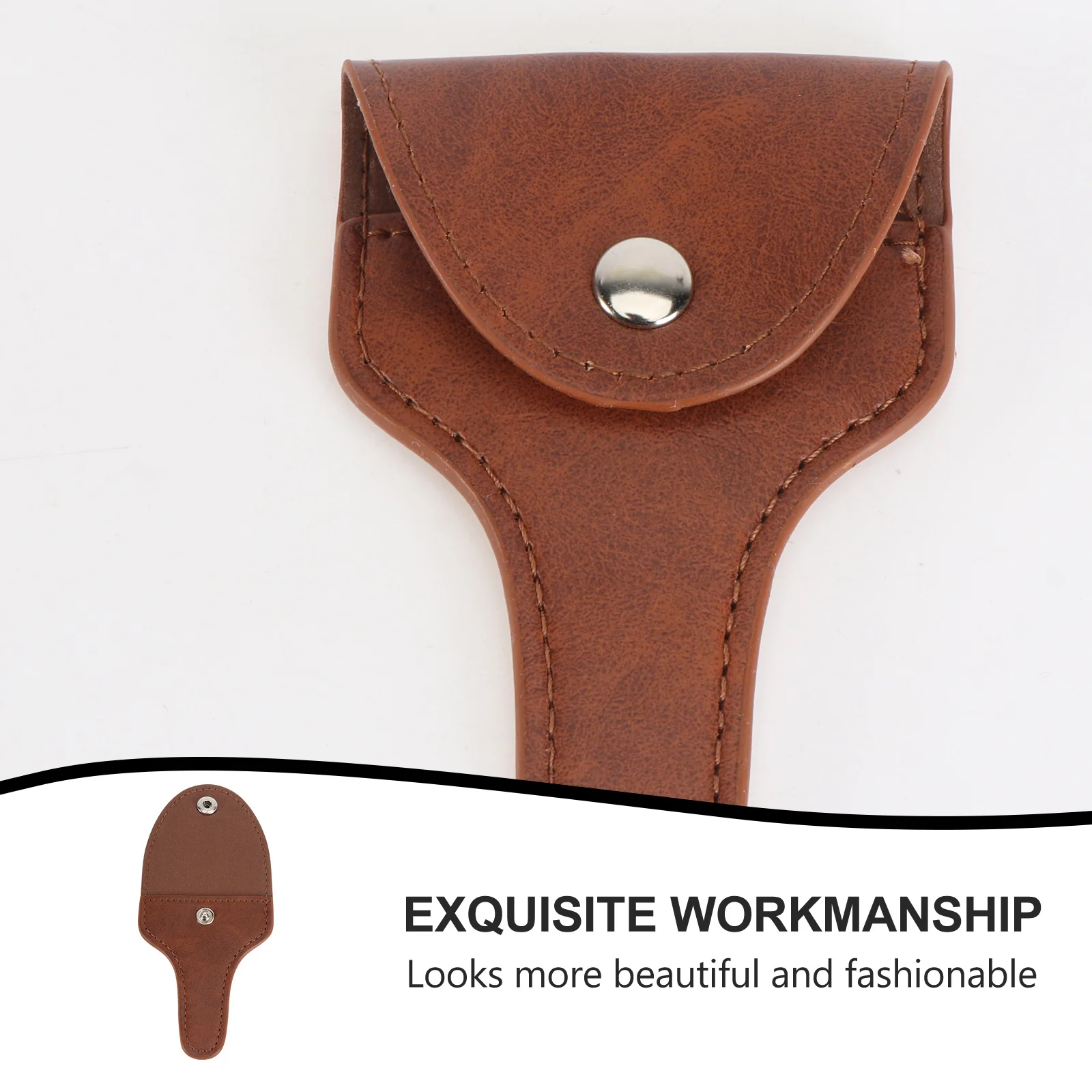 

2Pcs Scissor Storage Pouch High-Capacity Nose Hair Clipper Bag Minimalist Design Protective Holder for Home Use Brown