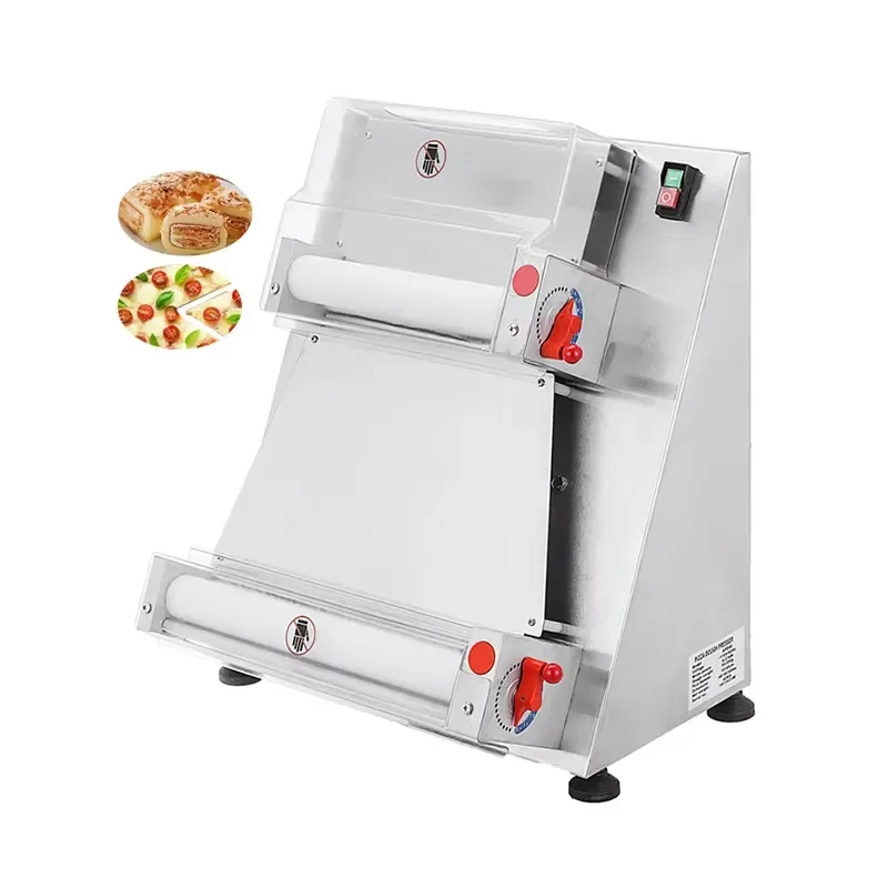 220V Stainless Steel Pizza Dough Roller Sheeter New Opening Pastry Press Machine for Bakery Flour Mill for Rolling Shaping