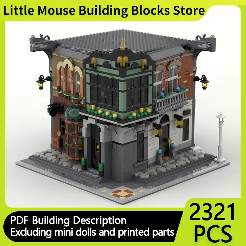 

City Street View Model MOC Building Bricks Bookstore And Residence Modular Technology Gifts Holiday Assemble Children Toys Suit