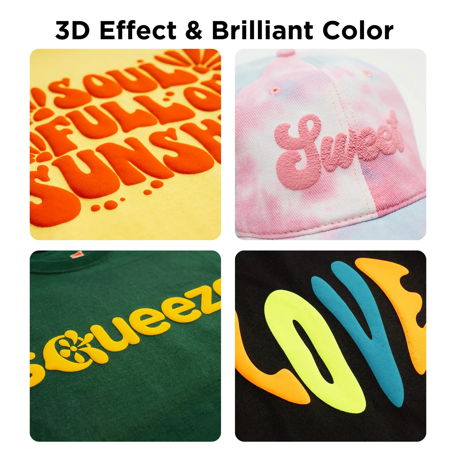 1pc 3D Puff Heat Transfer Vinyl, Puff HTV for Cricut machines And Heat Press, HTVr Vinyl for T-Shirts Clothes Bag Pillow