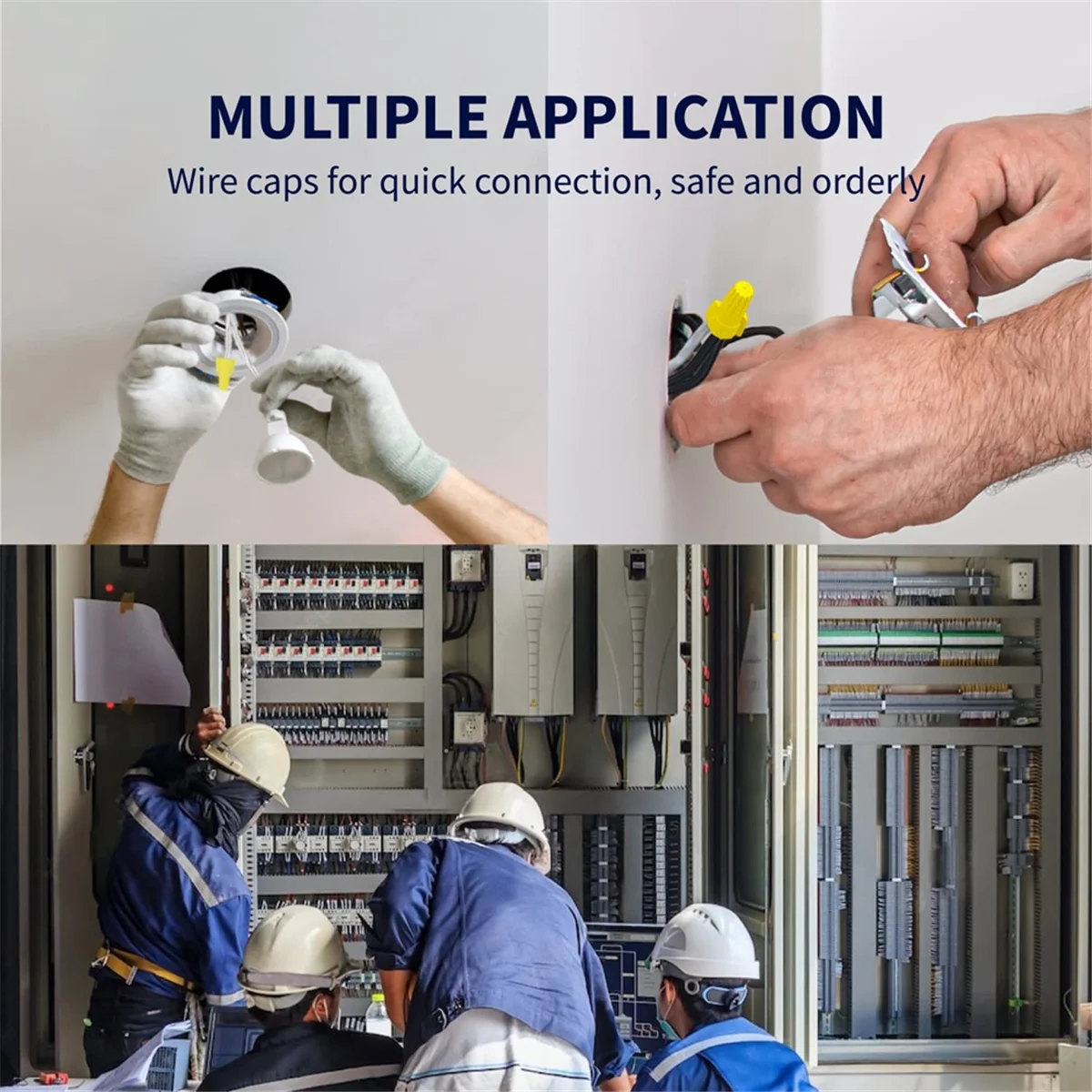 ABNJ 500 PCS Yellow Winged Wire Connectors, AWG 18-10, Easy Twist-on Screw on Ribbed Cap for Quick Connection