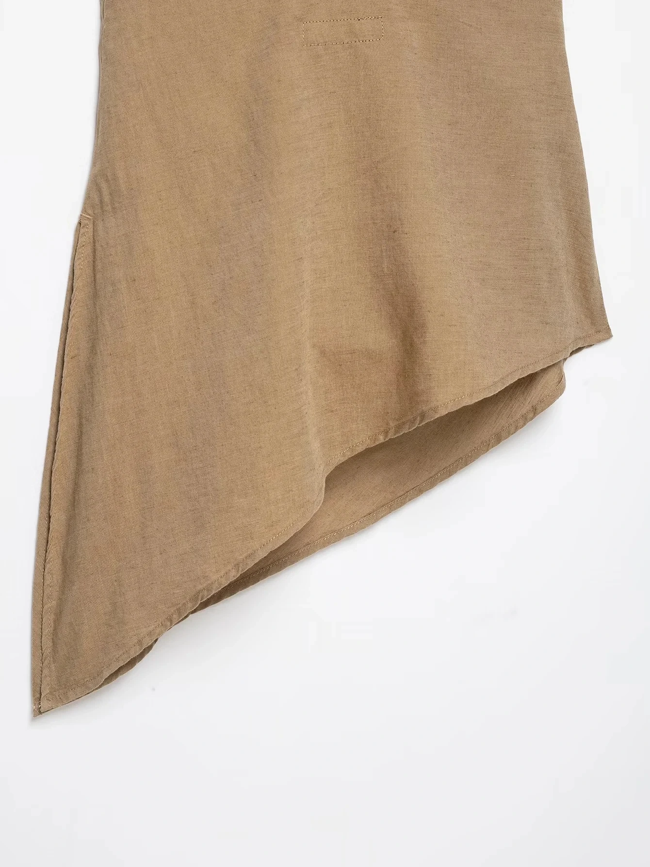KONDALA Vintage Khaki Einfarbiger Damenanzug, Neckholder Ärmellos Rückenfrei Plissiert Schmal Geschnittene Weste, Weite Hose, Modische Elegante Sets für Herbst 2026 – Detail 9