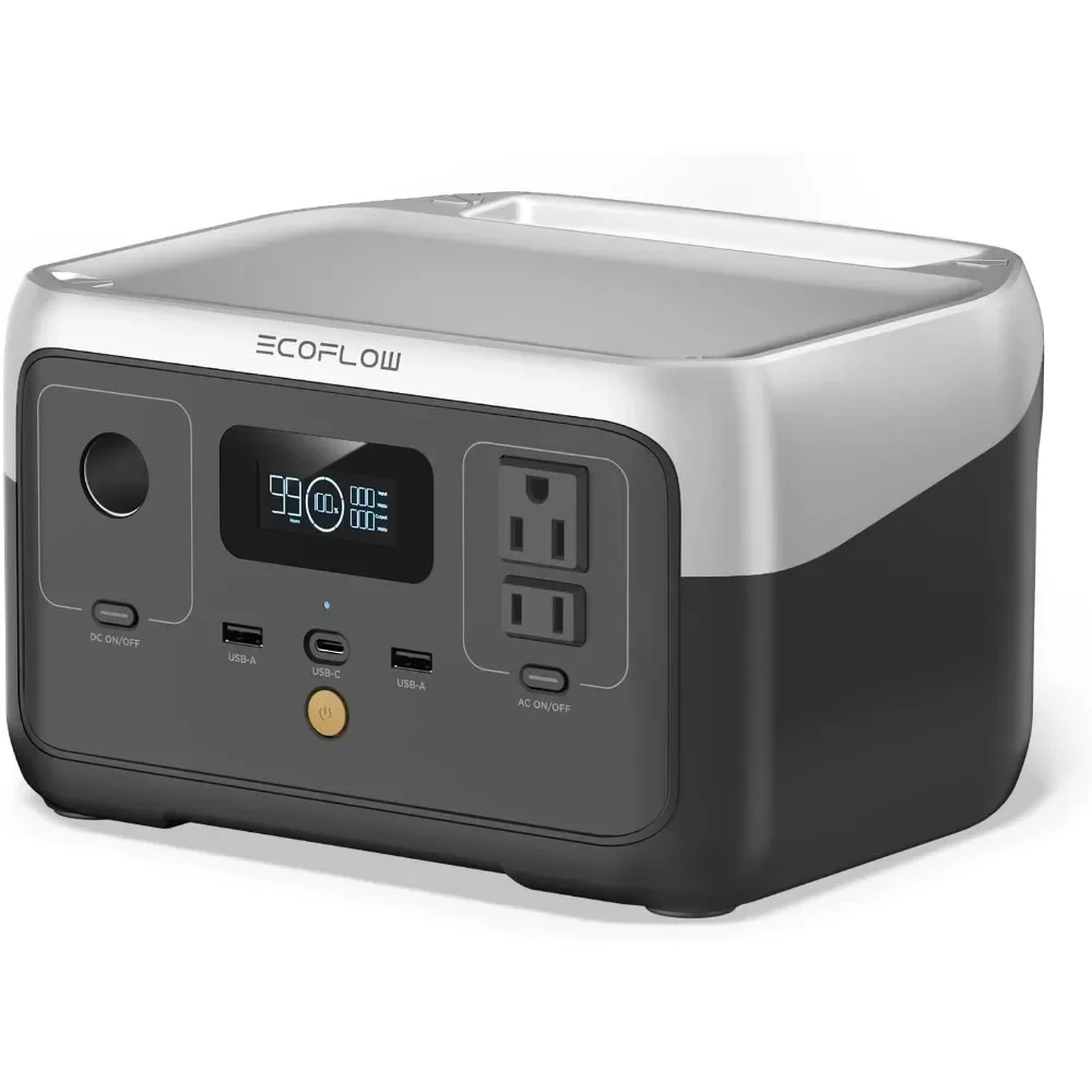 

Portable Power Station RIVER 2, 256Wh LiFePO4 Battery/ 1 Hour Fast Charging, 2 Up to 600W AC Outlets, Solar Generator