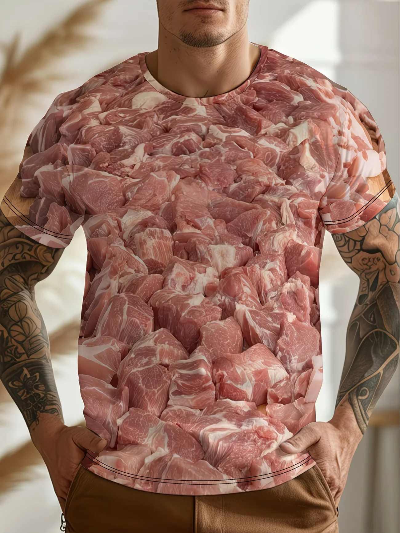 Kaos 3D Print Motif Sosis Lucu - 3D Printing In Food ulasan dan harga