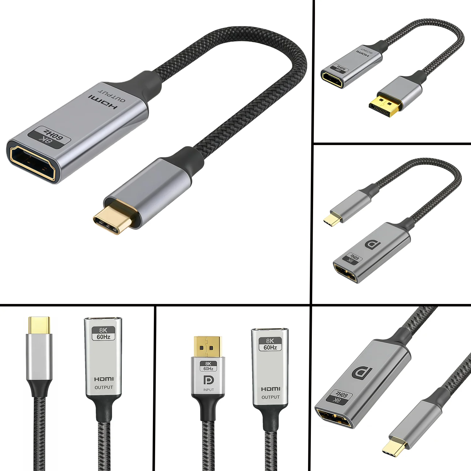 8K USB Type C to HDMI 2.1 Video Adapter Converter For iPhone 17 TV Box PC Laptop Screen 4K 120HZ Thunderbolt 3 HDMI2.1 USBC 3.1