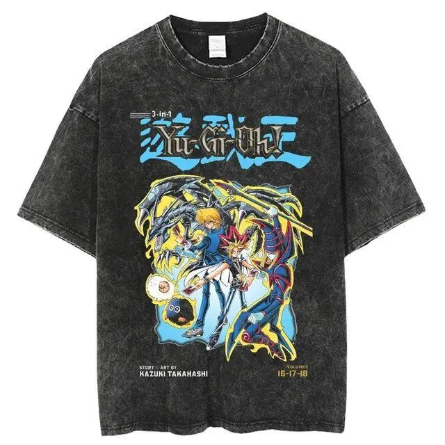 

Yu-gi-oh! Popular Anime Dark Magician Manga Vol 19 20 21 Graphic Print Cotton T-shirt for Men 2026 Summer Casual