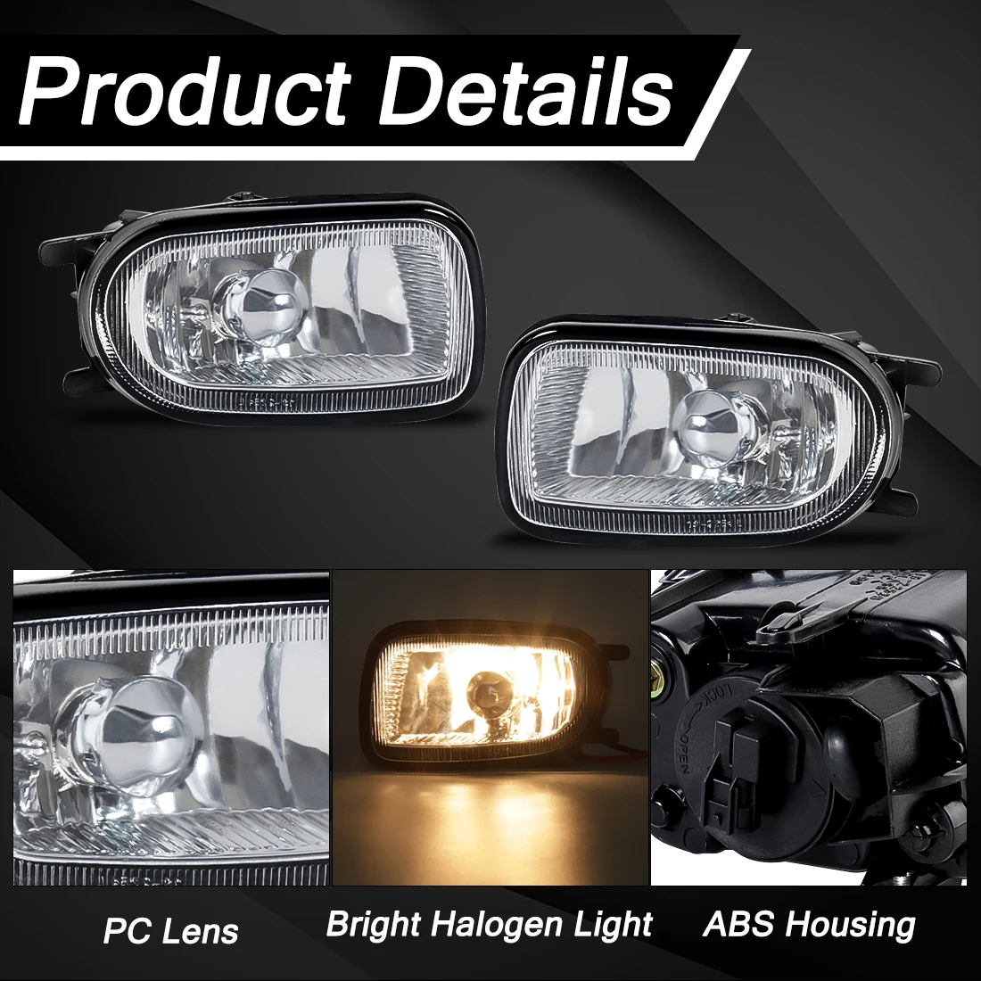 Car Front Bumper Fog Lights For Nissan Almera Sunny 2000-2004 Fog Lamp Assembly Driving Lamp Head Foglights Car Accessories