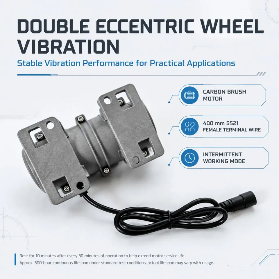 12V DC Motor 3800rpm Strong Vibration Industry Mini Vibration Motor with Sturdy Plastic Shell Rotary Speed Vibrating Motor