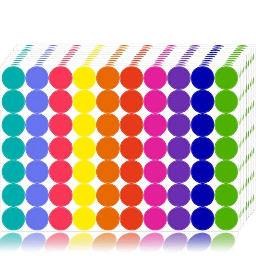 1400 PCS Colored Dot Stickers Round Color Coding Labels Classroom Must Haves, Circle Dots Labels Price Stickers Polka Circle Do