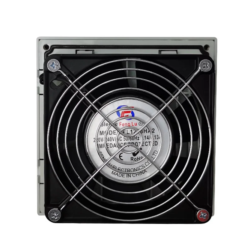 FK6622.230 148.5x148.5mm AC230V 0.13A Jendela Ventilasi Kabinet dengan Kipas, Filter, dan Layar Besi Set Lengkap