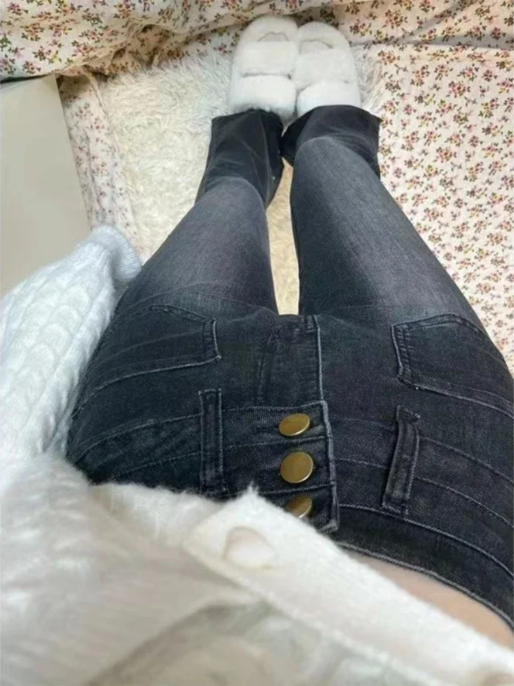 

Джинсы женские в уличном стиле винтажные универсальные Harajuku популярные весенне-осенние корейские модные джинсовые женские джинсовые джинсы полной длины для отдыха в стиле ретро