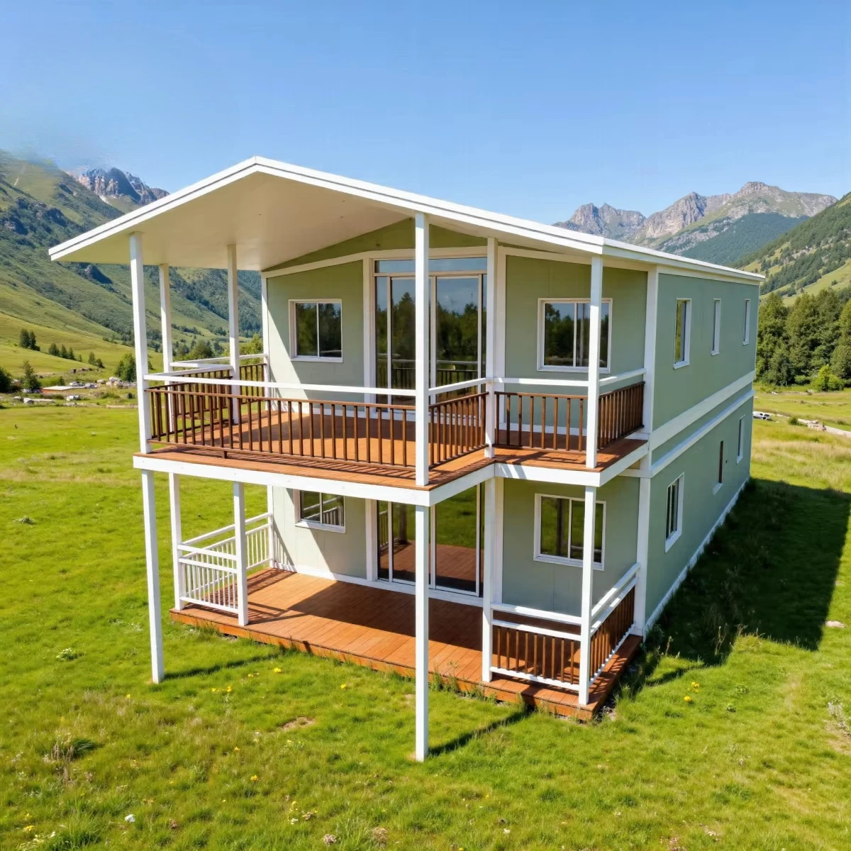 Double-layer Double-wing Luxury Expandable Steel Container House 2 Bedroom Modern Design Energy Saving For Hotel Use Customized