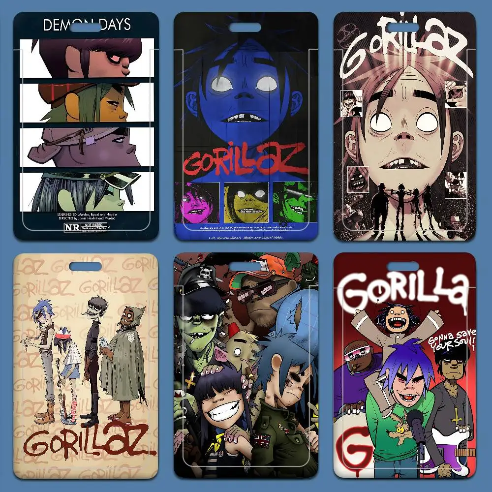 

Держатель для пропуска/карты Band G-Gorillaz с ремешком на шею, чехол для кредитной карты, подарок для детей