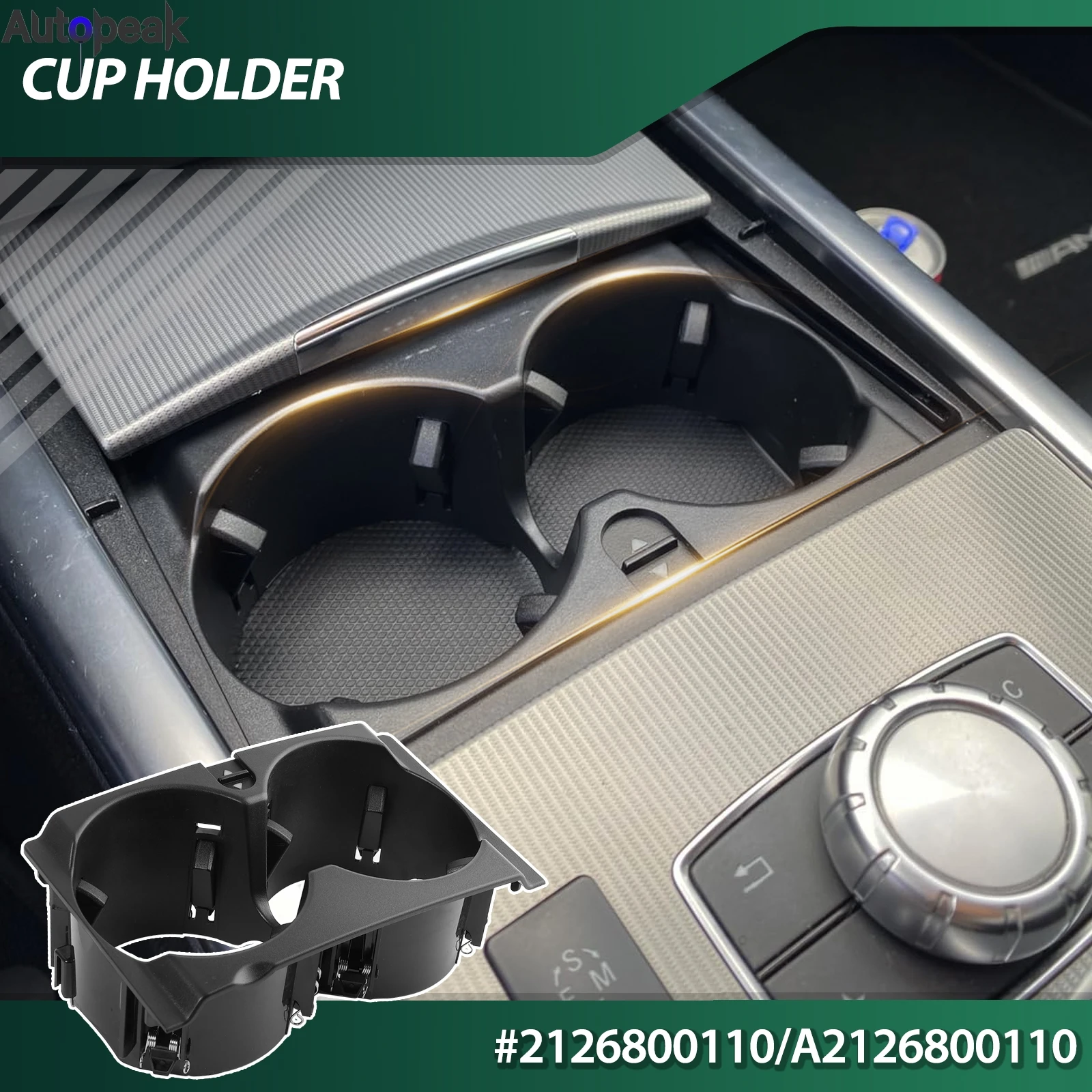 

Car Front Center Console Water Cup Holder Insert Frame for Mercedes E-Class W212 E350 E400 E550 2009-2015 A2126800110 2126800110