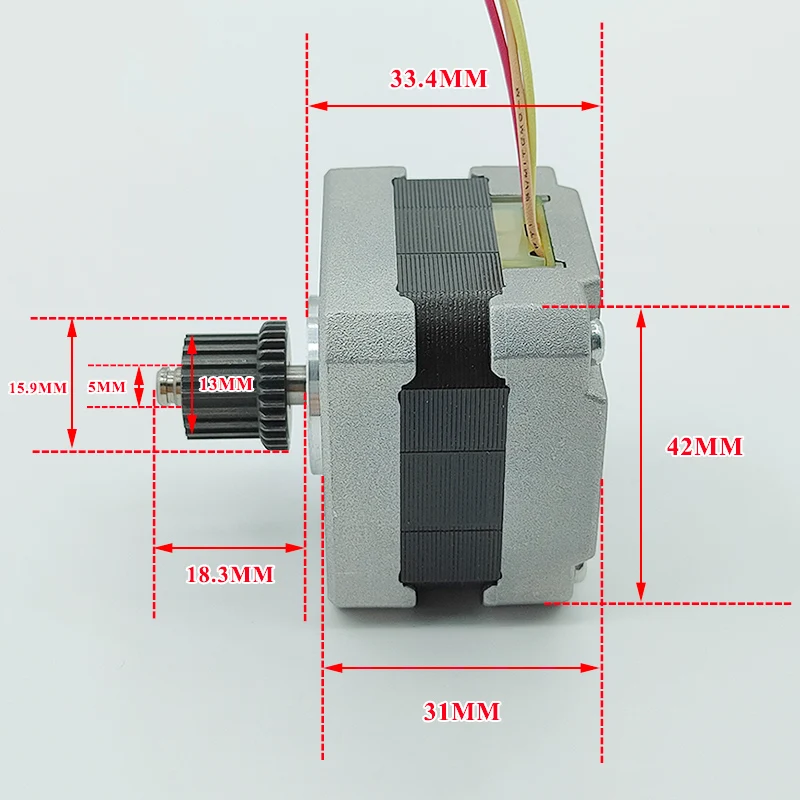 NEMA 17 42MM Stepper Motor 2-Phase 4-Wire Stepping Motor 1.8 Degree Pulley for 3D Printer CNC Cutting Carving Engraving Machine