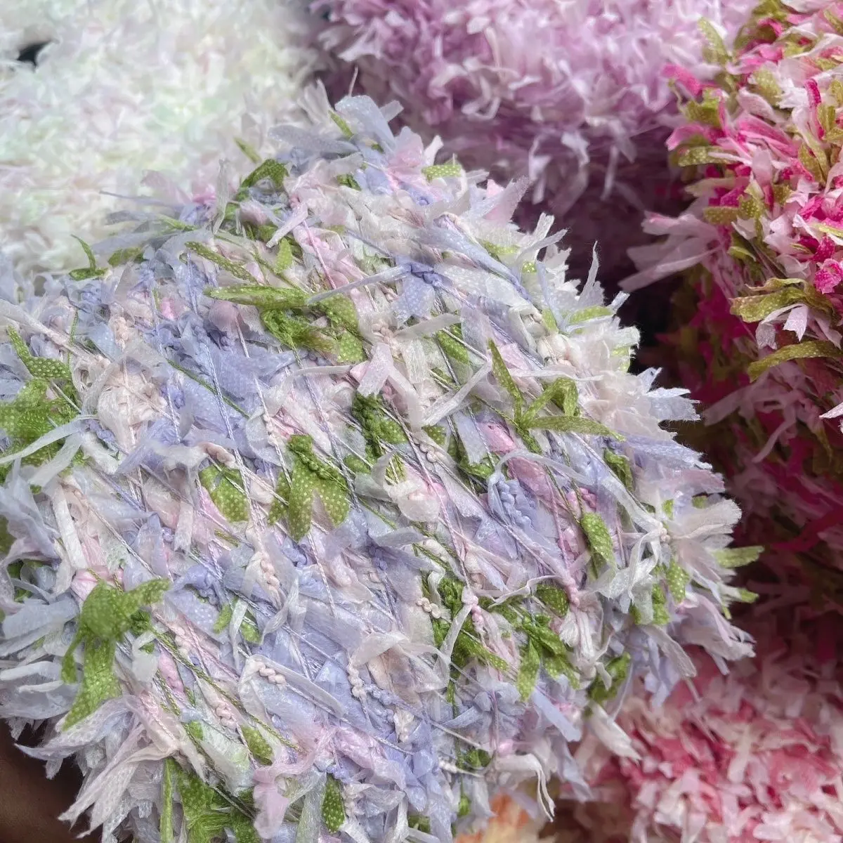 500g New Section Dyed Butterfly Yarn Three Piece Paper Flower Yarn Butterfly Large Paper DIY Hand Mixed Thread Wiring Hat Bag