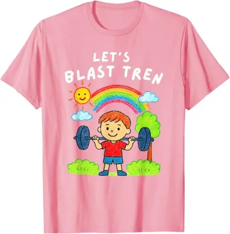 Let's Blast Train Funny Gym Workout T-Shirt, Y2k Chaotic Fitness Weightlifting Comic Graphic Apparel Herrenmode Bodybuilders – Detail 8