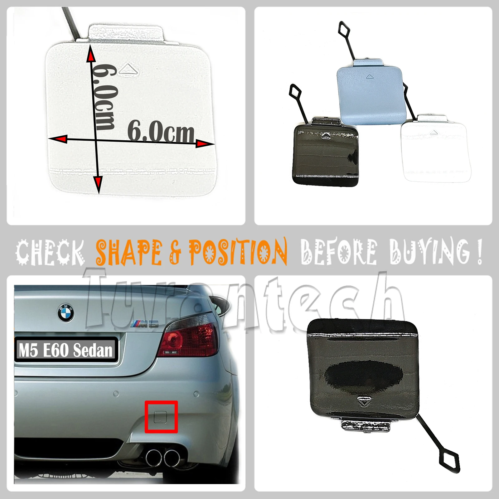 

Rear Tow cover for 05-09 BMW M series M5 E60 Sedan Edition 2005 2006 2007 2008 2009 bumper Towing Hook Eye Cap