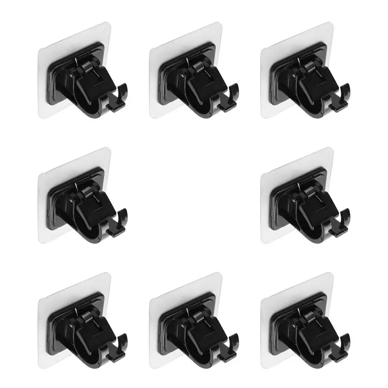 ABWZ-8PCS No Drill Curtain Rod Brackets No Drilling Self Adhesive Curtain Rod Holder Hooks Nail Free Curtain Rod Hooks