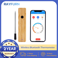 RAYFURN Smart Beef Meat Thermometer Wireless Bluetooth BBQ Thermometer, Rechargeable Accurate Food BBQ Steak Temperature Meter