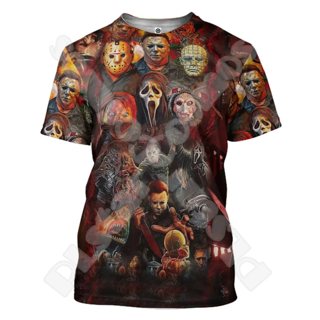 

Halloween Cosplay Skull Horror Terror Michael Myers Movie Vintage 3DPrint Summer Harajuku Casual Tee T-Shirts Short Sleeves A5