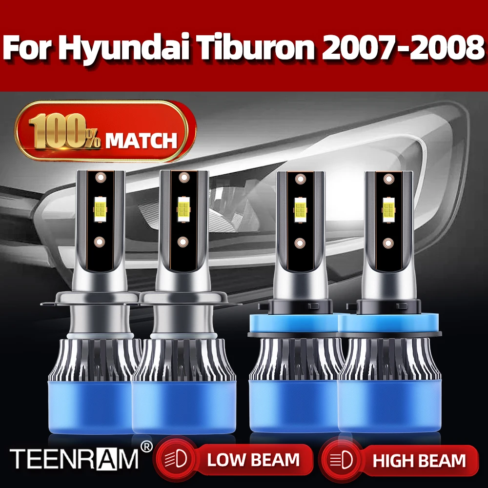 240W Canbus LED Headight Bulbs 240W 40000LM High Low Beam Car Light 12V 6000K White Turbo Lamps For Hyundai Tiburon 2007 2008