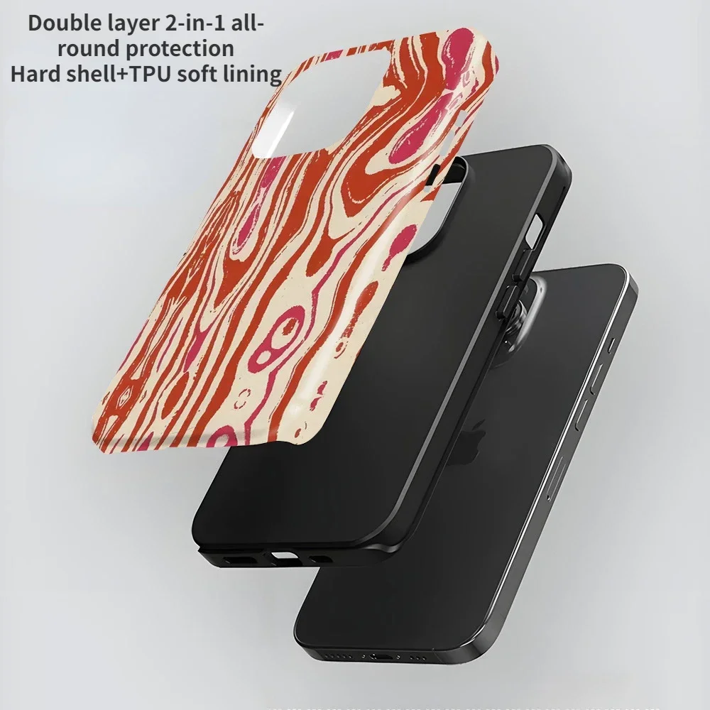 Wave Pattern Suitable for iPhone 16 Double-layer 2-in-1 Phone Case 15promax Frosted 14pro Anti Drop 13 12 Xs Xr Protective Cover