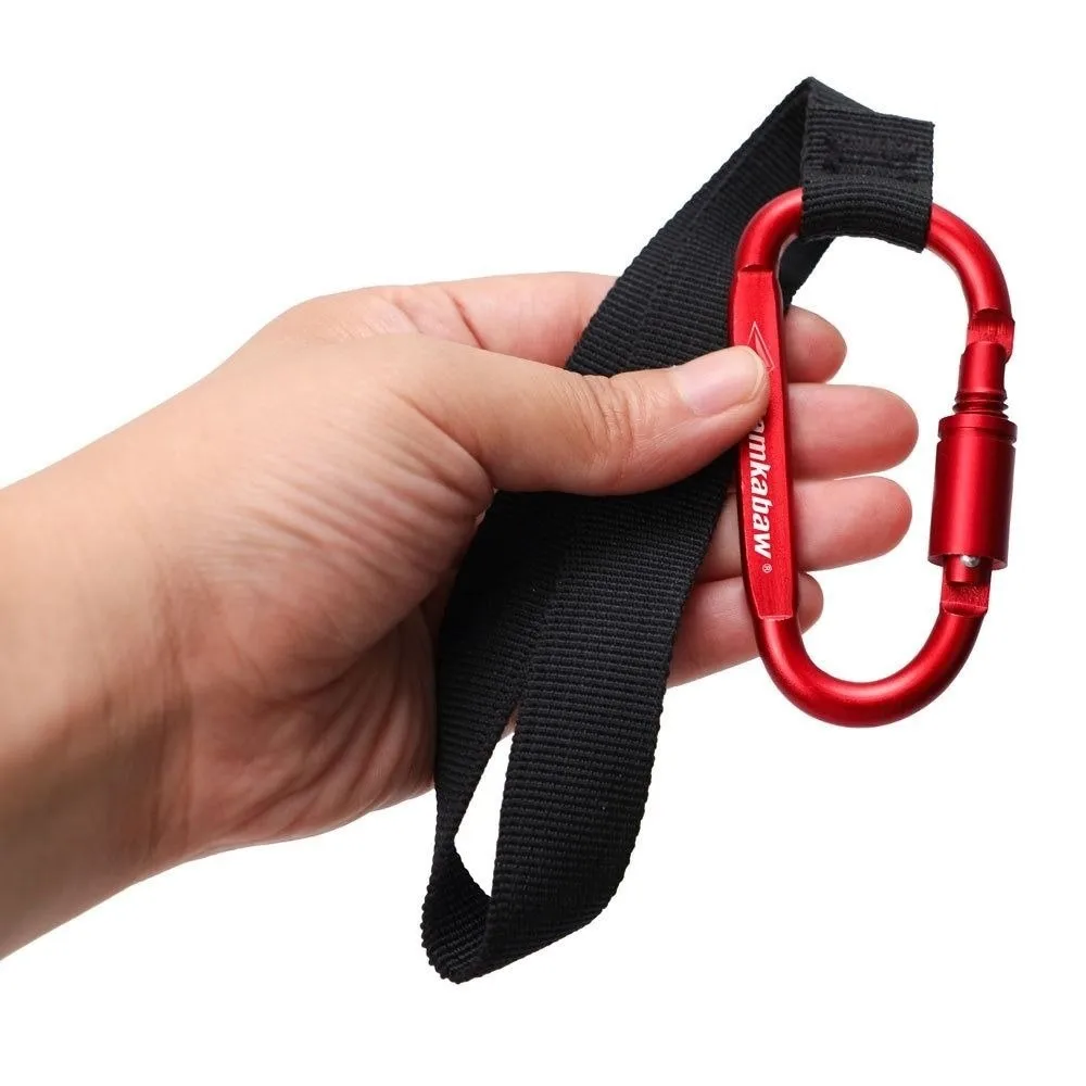 2pcs Multifunctional Webbing Spring Snap Hook Black 22/24/26cm Hanging DIY Backpack Keychain Camping Gear for Electric Bike