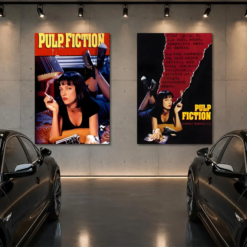 Movie P-Pulps fictionS Poster Room Decor Home Wall Art Printing Waterproof Garage BedRoom Posters Gift