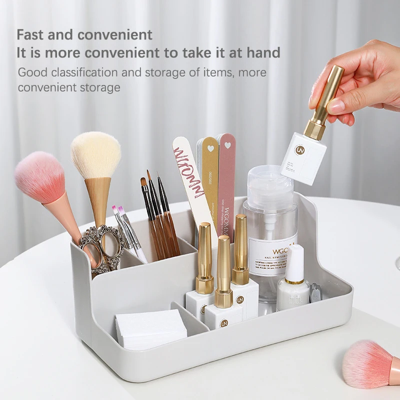 Nail Art Plastic Organizer Container Gel Polish Remover Cleaning Cotton Pad Swab Box Storage Case Accessories Tool Clean Desktop