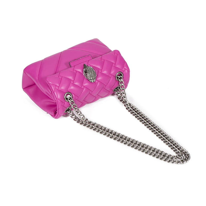 Luxury Design Lady Handbag Pink Pu Leather Women Purse Small Square Bag In Rhomboid Shape Cross Body Bag Shoulder Bag