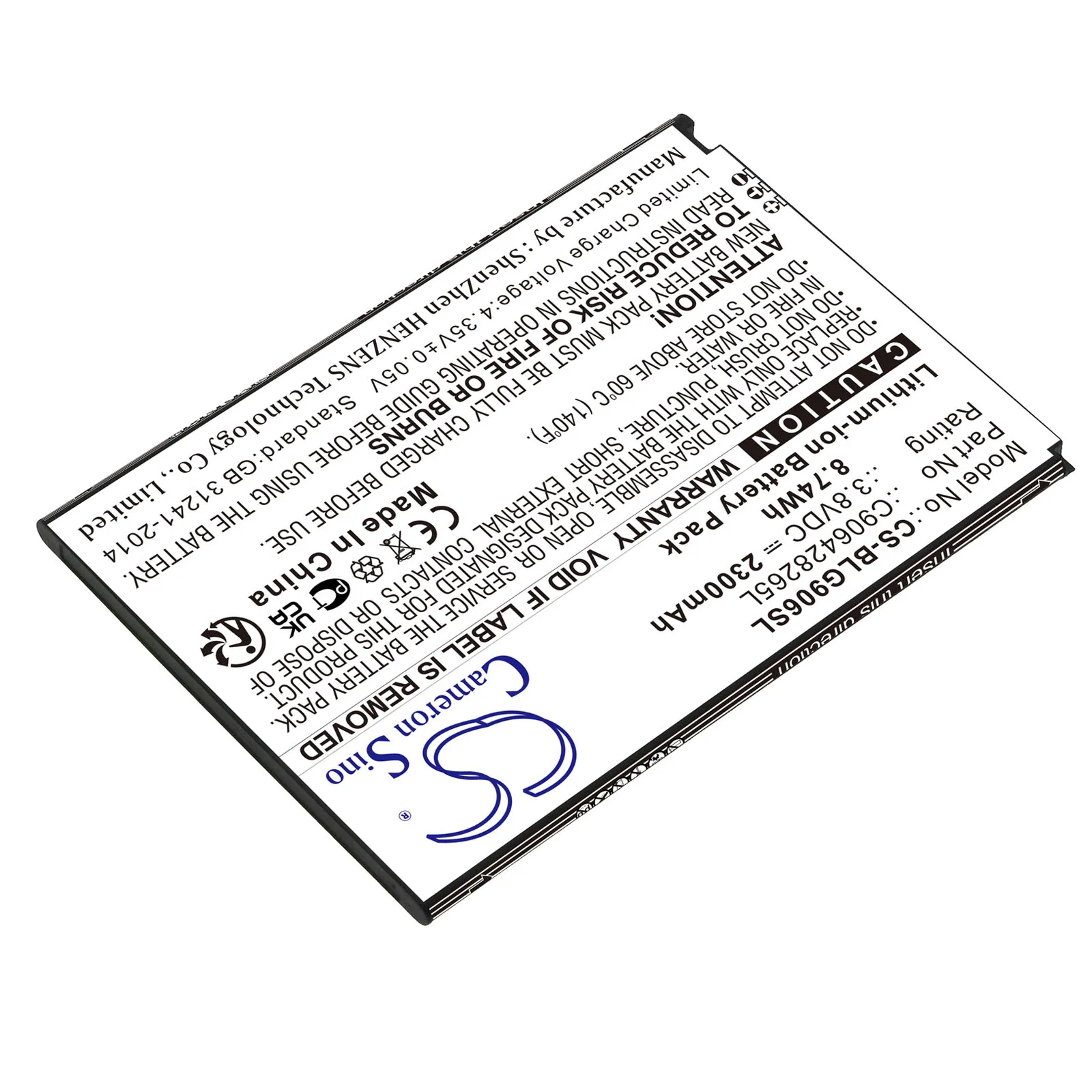 Replacement 3.8V 2300mAh Mobile SmartPhone Battery C906428265L for BLU G150Q Grand XL