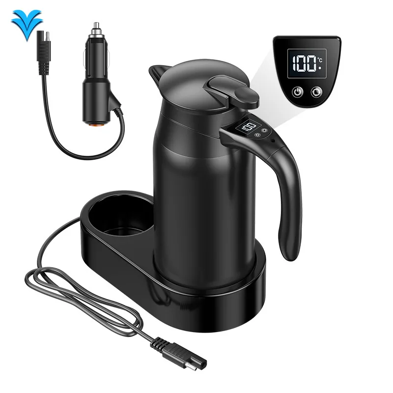 

12V/24V Auto Electric Kettle - Smart Temperature Control, 100°C Boiling Water Cup for Car/Truck Travel