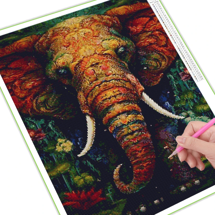 Fullcang Diy Diamond Painting Complete Kits Wild Animals New Collection Elephants Full Rhinestone Art Mosaic Embroidery Picture