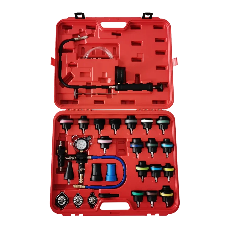 

28PCS Universal Automotive Water Tank Leak Test Detector and Vacuum Coolant Radiator Pump Pressure Cooling System Tester