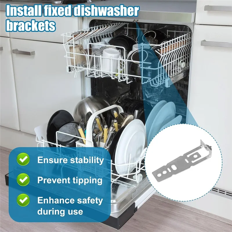 WHYY-2 szt. Uchwyt mocujący do zmywarki, WD01X27759 Klipsy do montażu na blacie z kremennym blatem do zmywarki