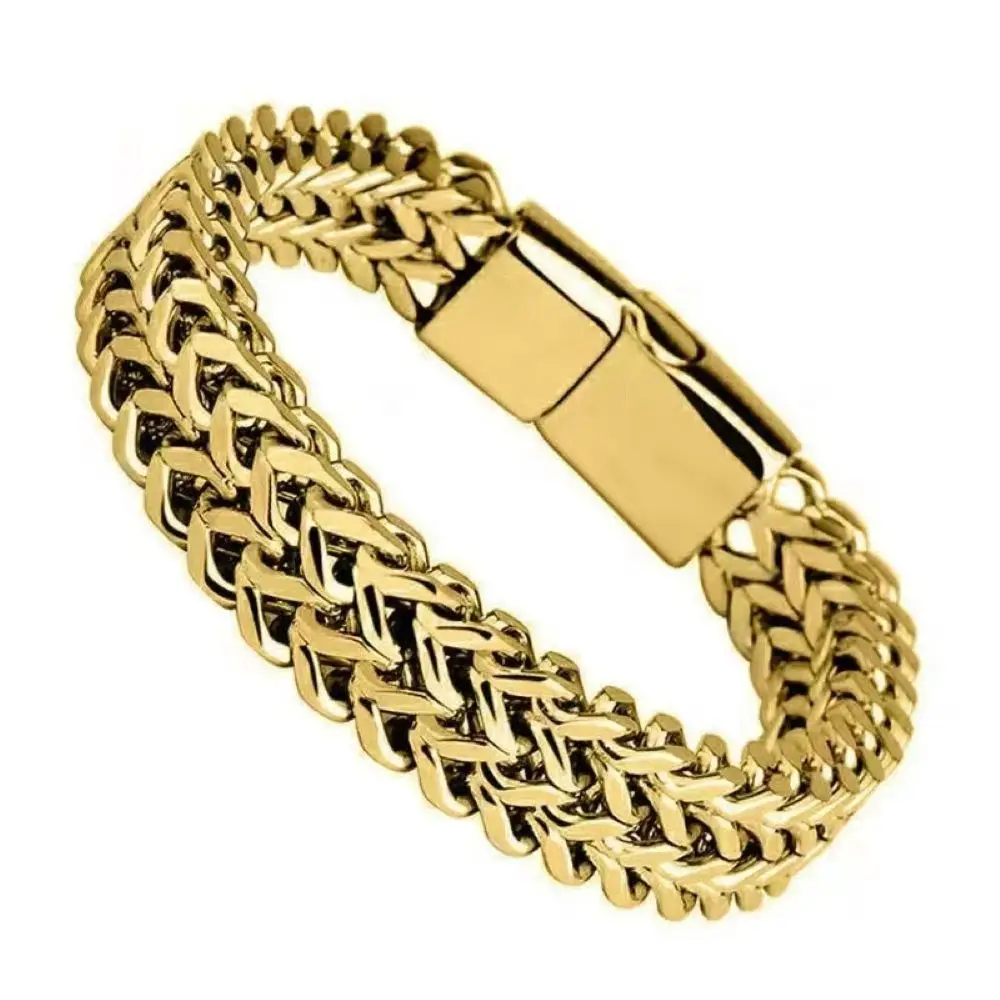 

Stainless steel braided double row positive and negative fish scale alloy magnetic buckle keel bracelet new jewelry