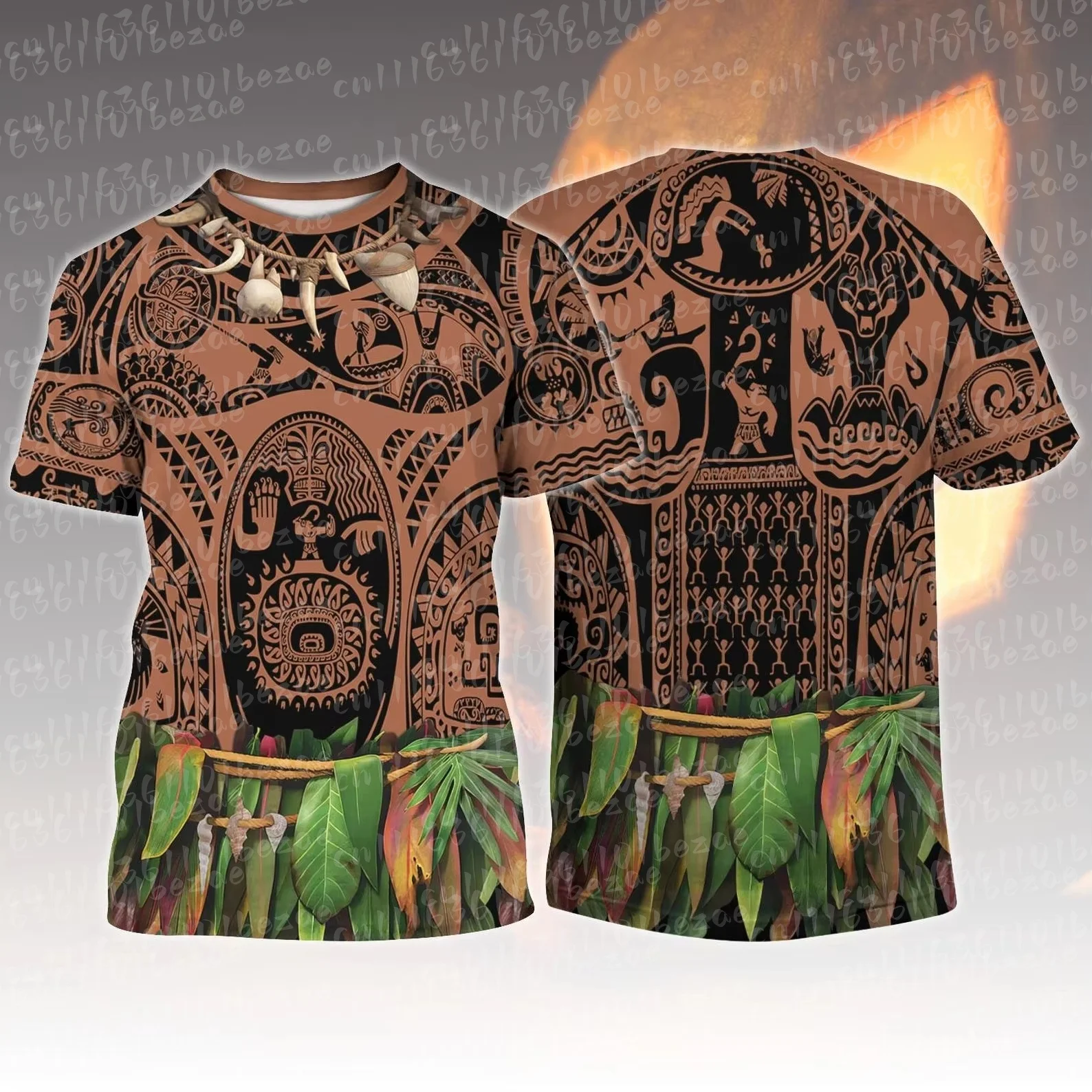 Moana Halloween 3D-Druck Sport-T-Shirt Mode Maui Geburtstagsparty Cosplay Streetwear Kurzarm Sommer Familien-Partnerlook – Detail 5