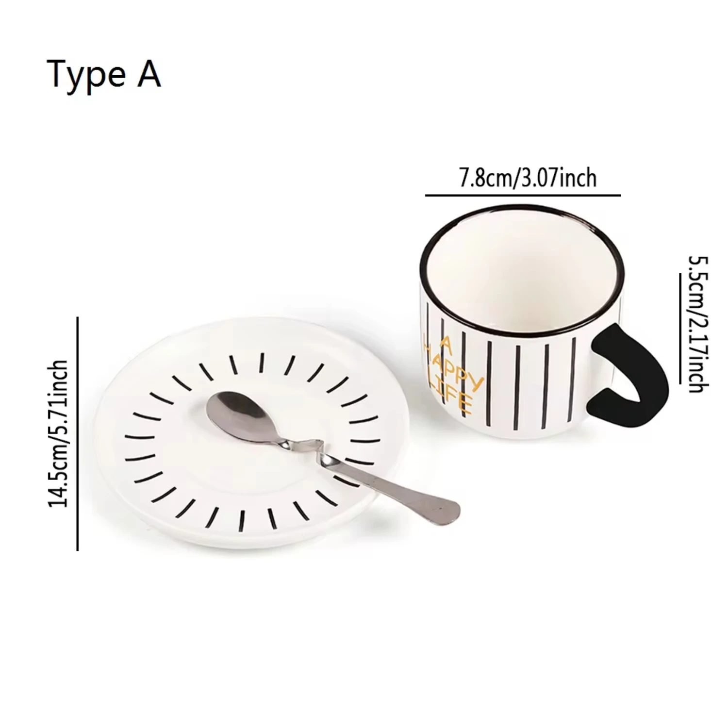 Nordic Style Ceramic Coffee Cup Set with Utensils and Cups – Minimalist Design