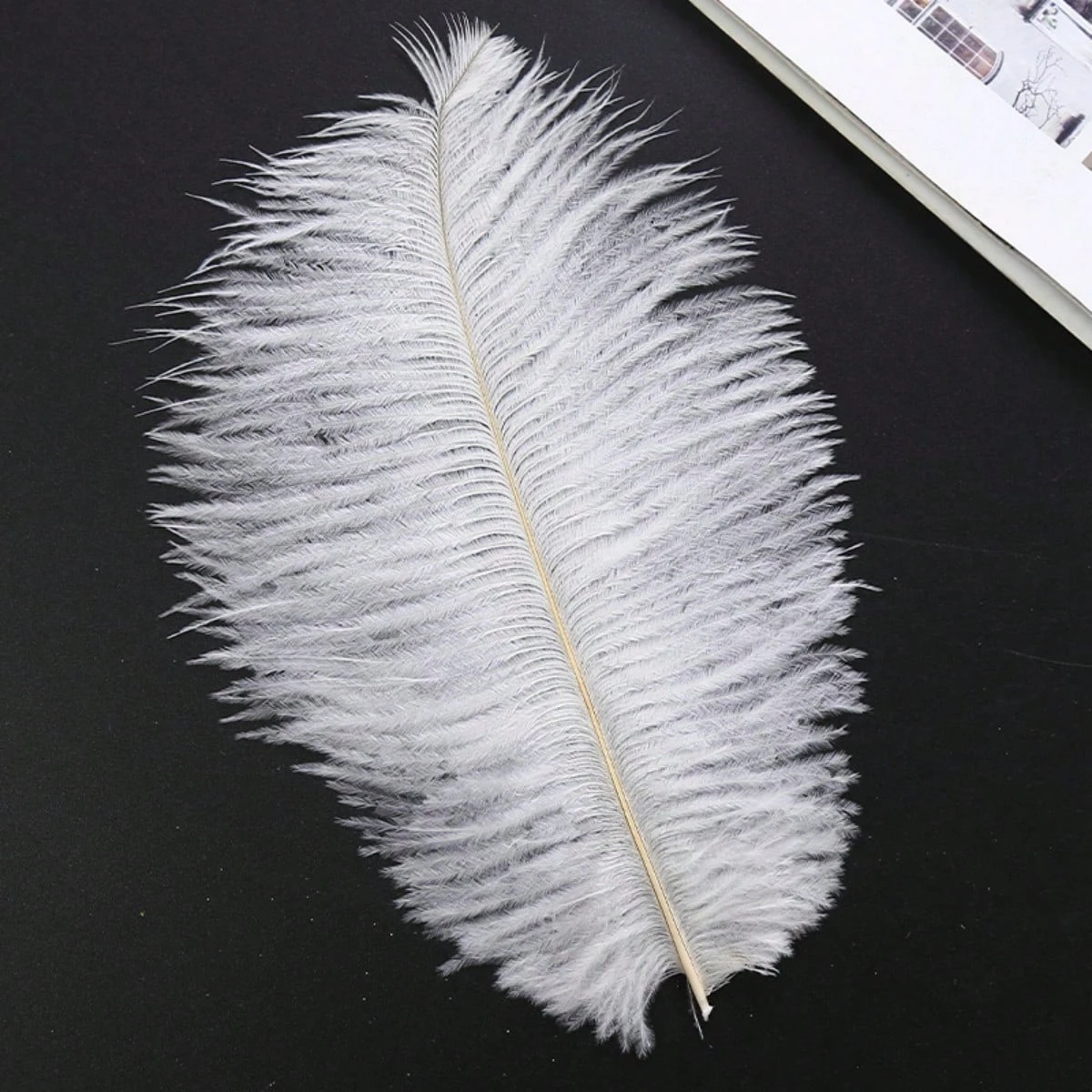 

30-35 см страусиное перо, натуральные белые перья для украшения свадебной вечеринки, сценические костюмы, поделки своими руками, цветочная вставка