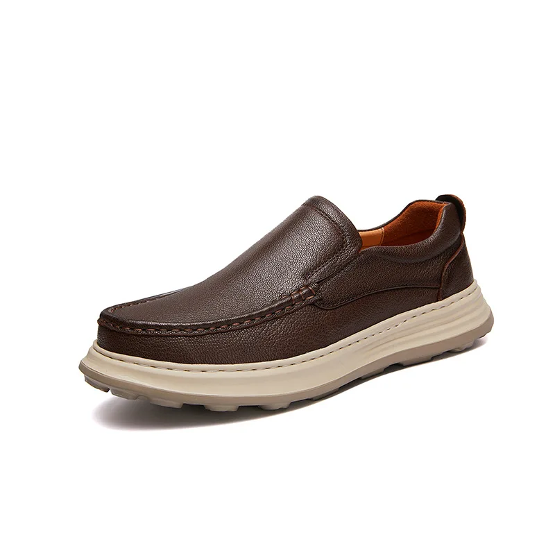 

Мужская обувь из натуральной кожи в стиле ретро, повседневная обувь из воловьей кожи, черная