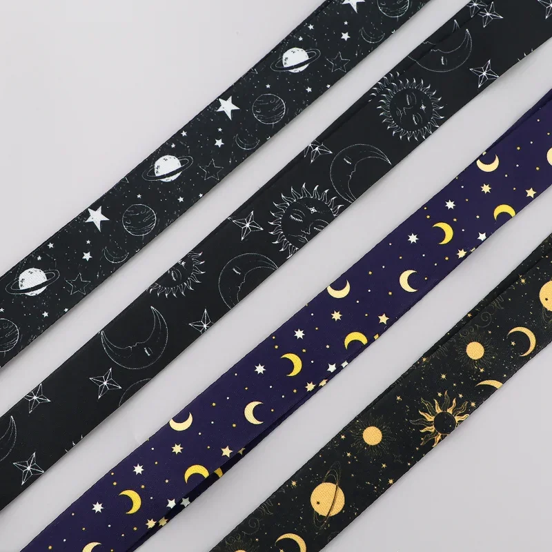 Imagem -04 - Space Planet Lanyards Keychain Cute Moon Neck Strap Phone Buttons id Card Holder Lanyard para Chaves Faça Você Mesmo Hanging Rope Lanyard