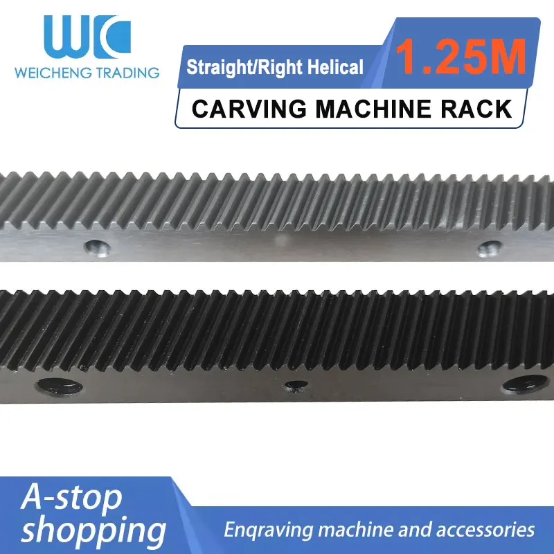 1PC 1.25 Mod Helical Rack 1400mm 670mm Helical Gear Rack And 1.25MOD Metal Steel Pinion Gear Set For CNC Machine