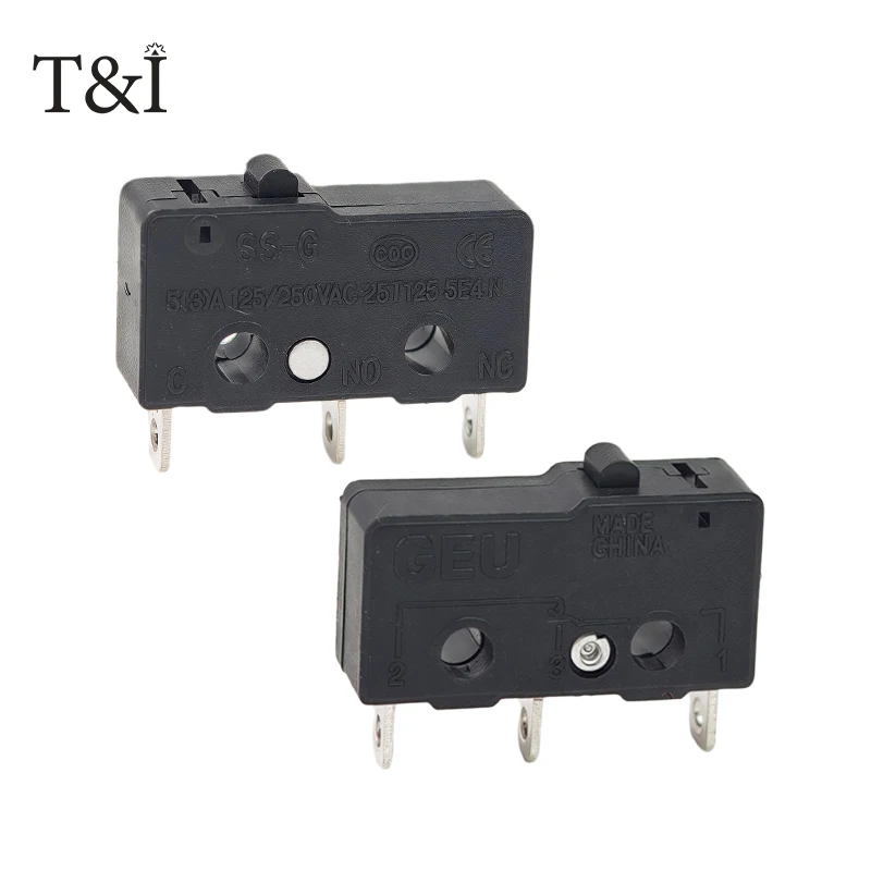 SS-5GL Limit Switch 2 3 Pin NO NC SPDT Push Button Straight Lever Roller Arm Snap Action Microswitch for Appliance 5 10 20 50PCS